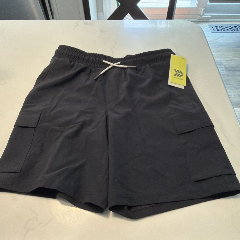 All in Motion Boy's Size L 10/12 ADVENTURE CARGO Shorts ELASTIC & 4 pkts